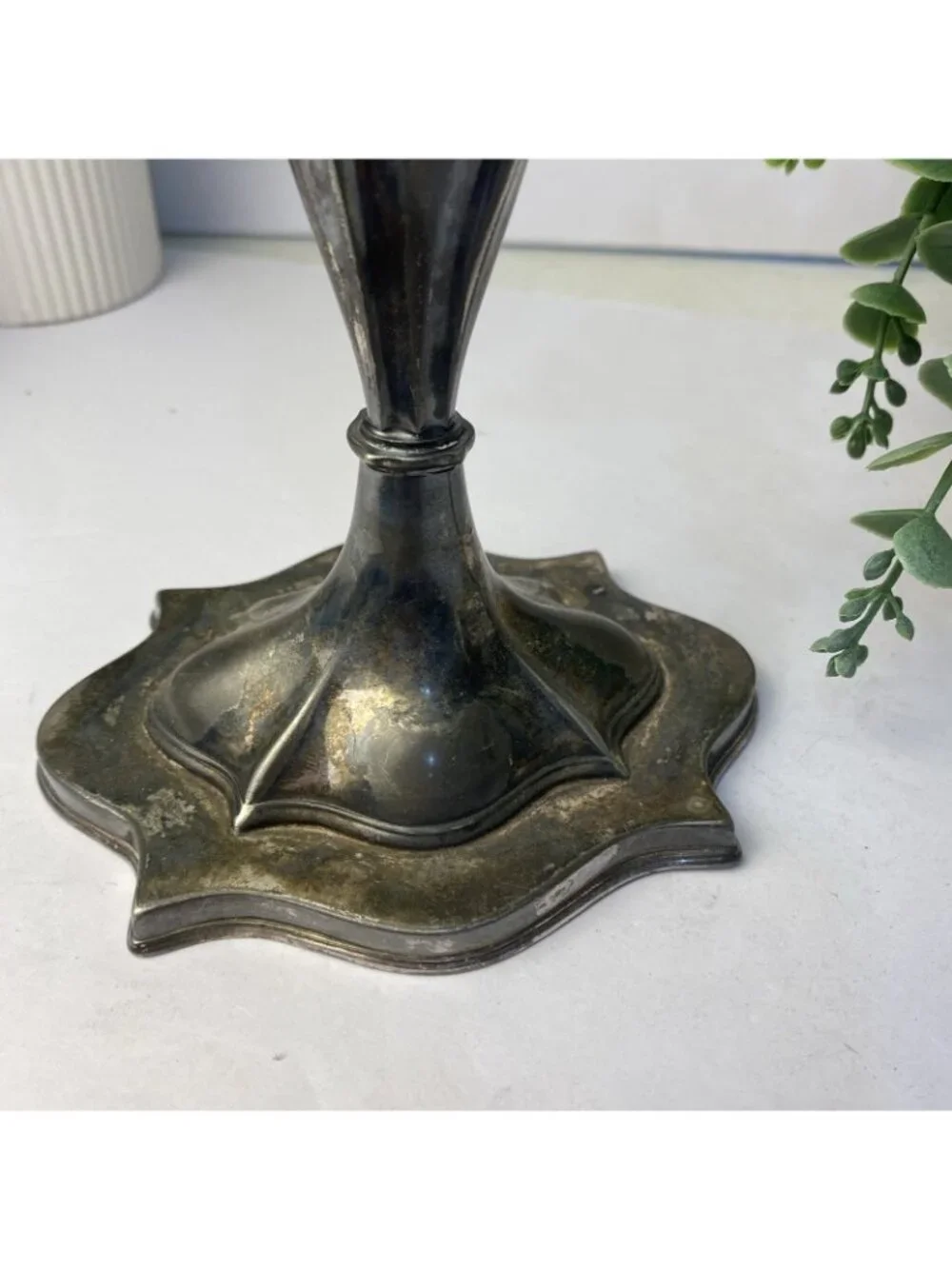 Vintage Victorian Style Silver Plated Single Candlestick Holder Derby Silver Co